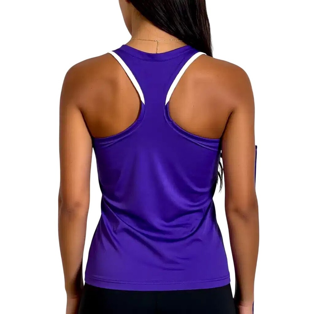 Nike Dri-FIT Purple Racerback Tank Top Womens Large White Trim Activewear NWT